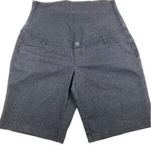Thyme Maternity  Charcoal Denim Shorts with pockets